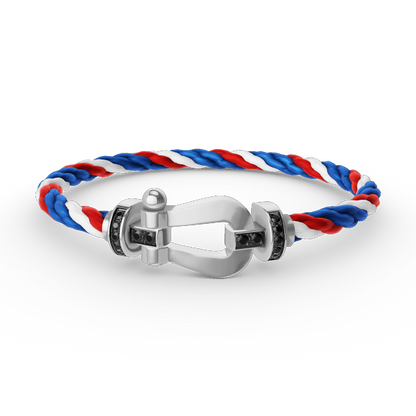 [Mystic]FORCE LARGE HORSESHOE BLACK DIAMOND BRACELET SILVER