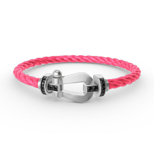 [Mystic]FORCE LARGE HORSESHOE BLACK DIAMOND BRACELET SILVER