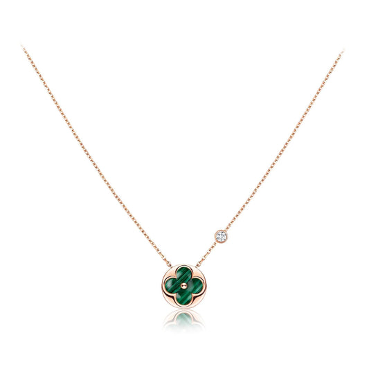 [Mystic]SUN PEDANT PINK GOLD 1 DIAMOND NECKLACE