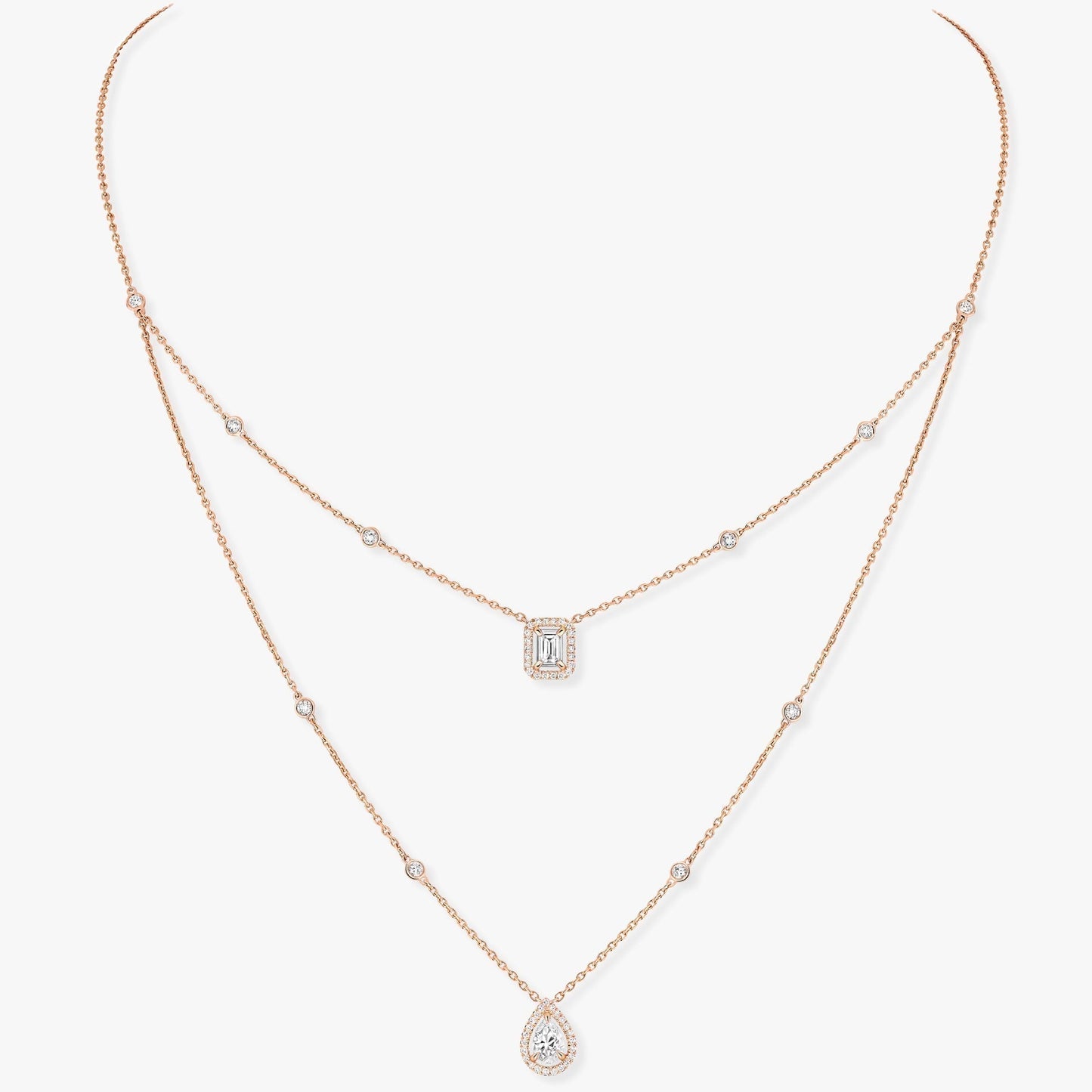 [Mystic ]MY TWIN 2 ROW DIAMOND NECKLACE