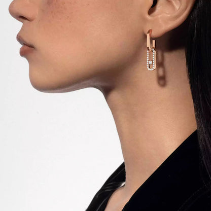 [Mystic ]Move Link Diamond Earrings