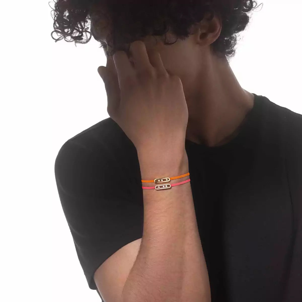 [Mystic ]MK Care(s) pink cord pavé bracelet
