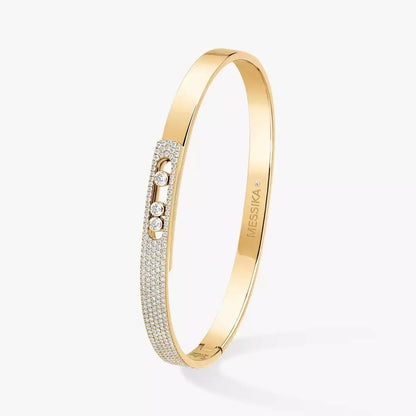 [Mystic ]Move Noa Rose Gold Pavé Diamond Bangle Bracelet