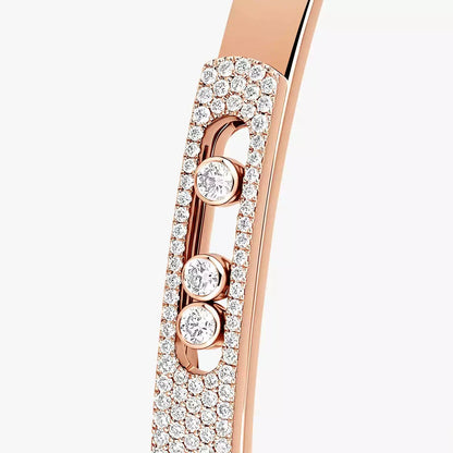 [Mystic ]Move Noa Rose Gold Pavé Diamond Bangle Bracelet