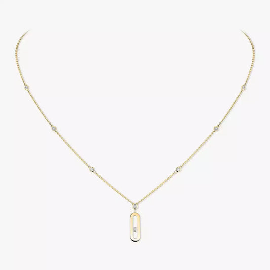 [Mystic ] Move Uno Gold Diamond Long Necklace