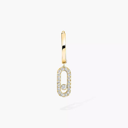 [Mystic ]Move Uno Single Diamond Hoop Earring