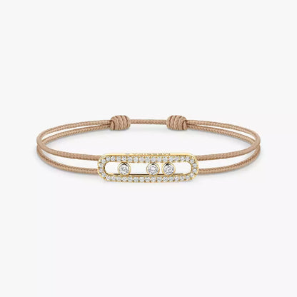 [Mystic ]MK Care(s) pink cord pavé bracelet