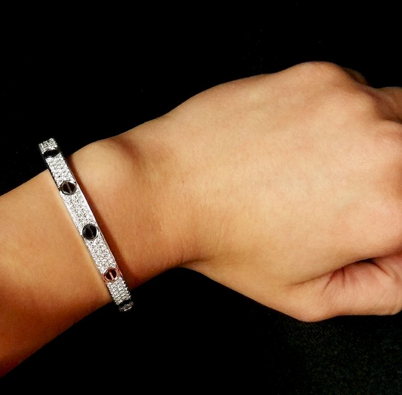 [Mystic]LOVE BRACELET 6.1MM DIAMOND-PAVED CERAMIC