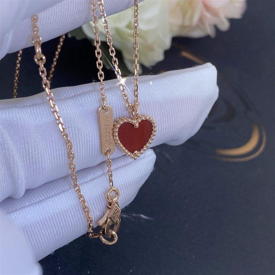 [Mystic]SWEET CLOVER CARNELIAN HEART NECKLACE