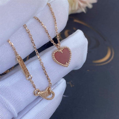 [Mystic]SWEET CLOVER CARNELIAN HEART NECKLACE