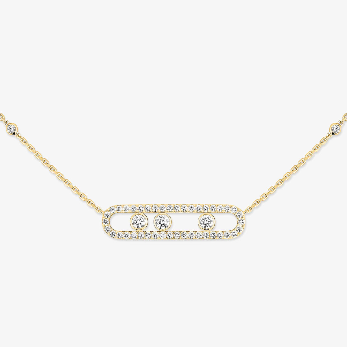 [Mystic ] Move Pave_ Rose Gold Diamond Necklace