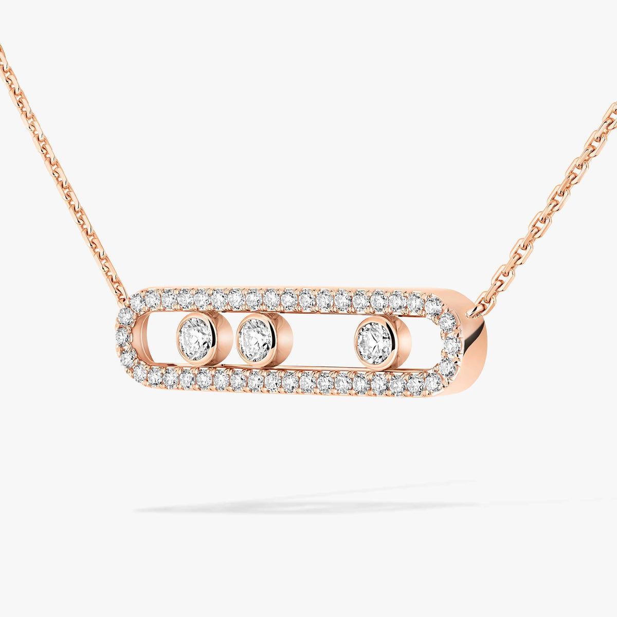 [Mystic ] Move Pave_ Rose Gold Diamond Necklace