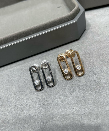 [Mystic ]MOVE UNO SMALL 1 DIAMOND EARRINGS