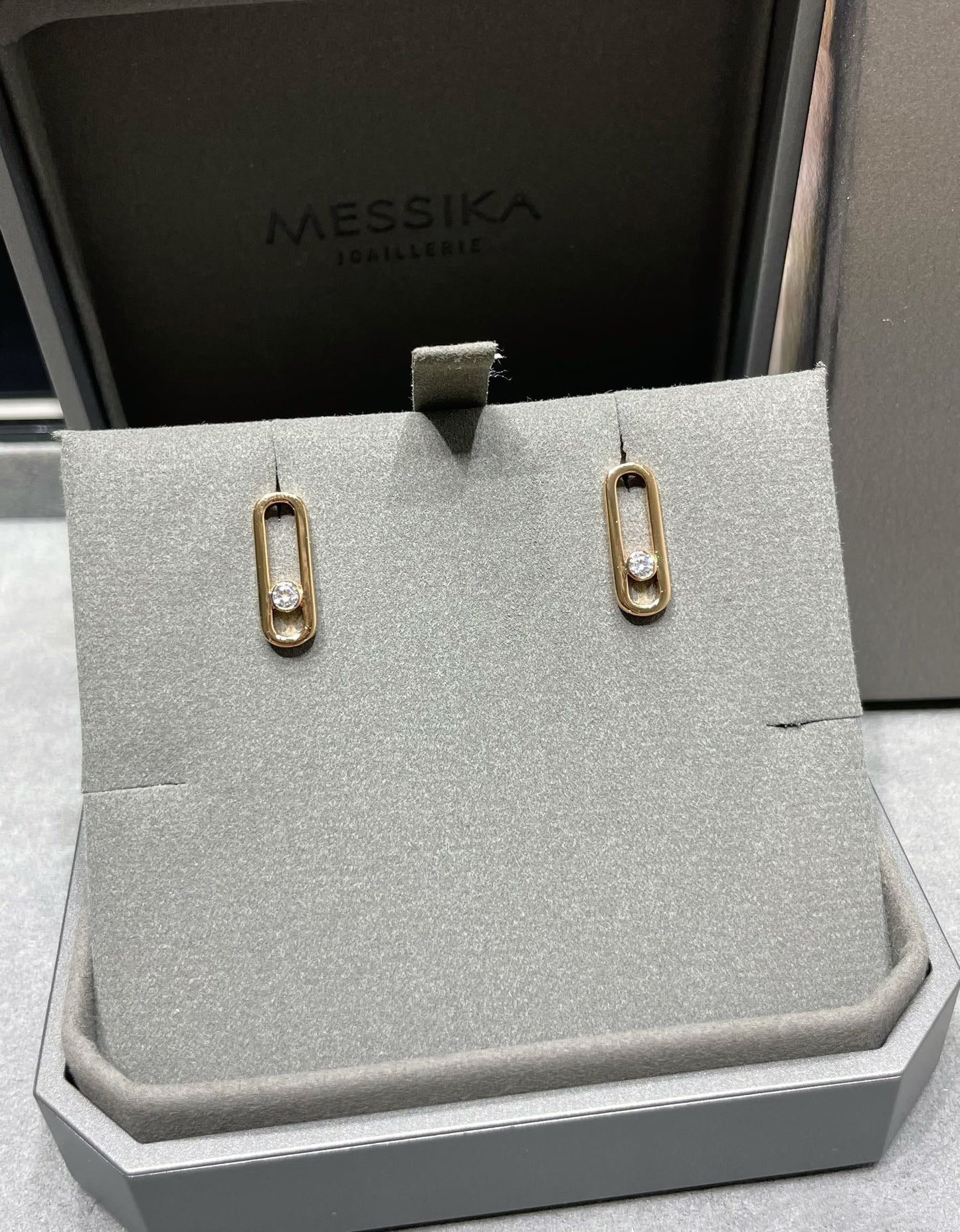 [Mystic ]MOVE UNO SMALL 1 DIAMOND EARRINGS