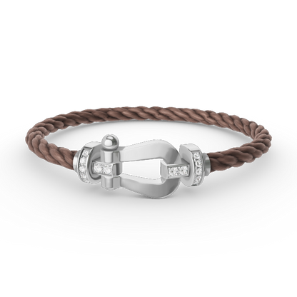 [Mystic]FORCE LARGE HORSESHOE HALF DIAMOND BRACELET SILVER